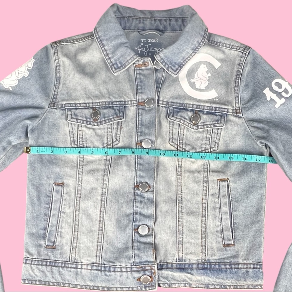 Tiny Turnip Chicago Cubs Walk-Off Distressed Denim Jean Jacket - Picture 8 of 9